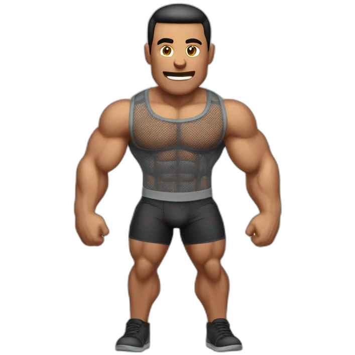 muscle-man-with-mesh-transparent-tight--shirt emoji