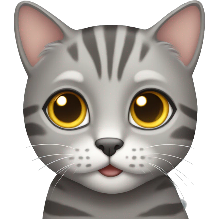 Cute Grey tabby cat with grey eyes emoji
