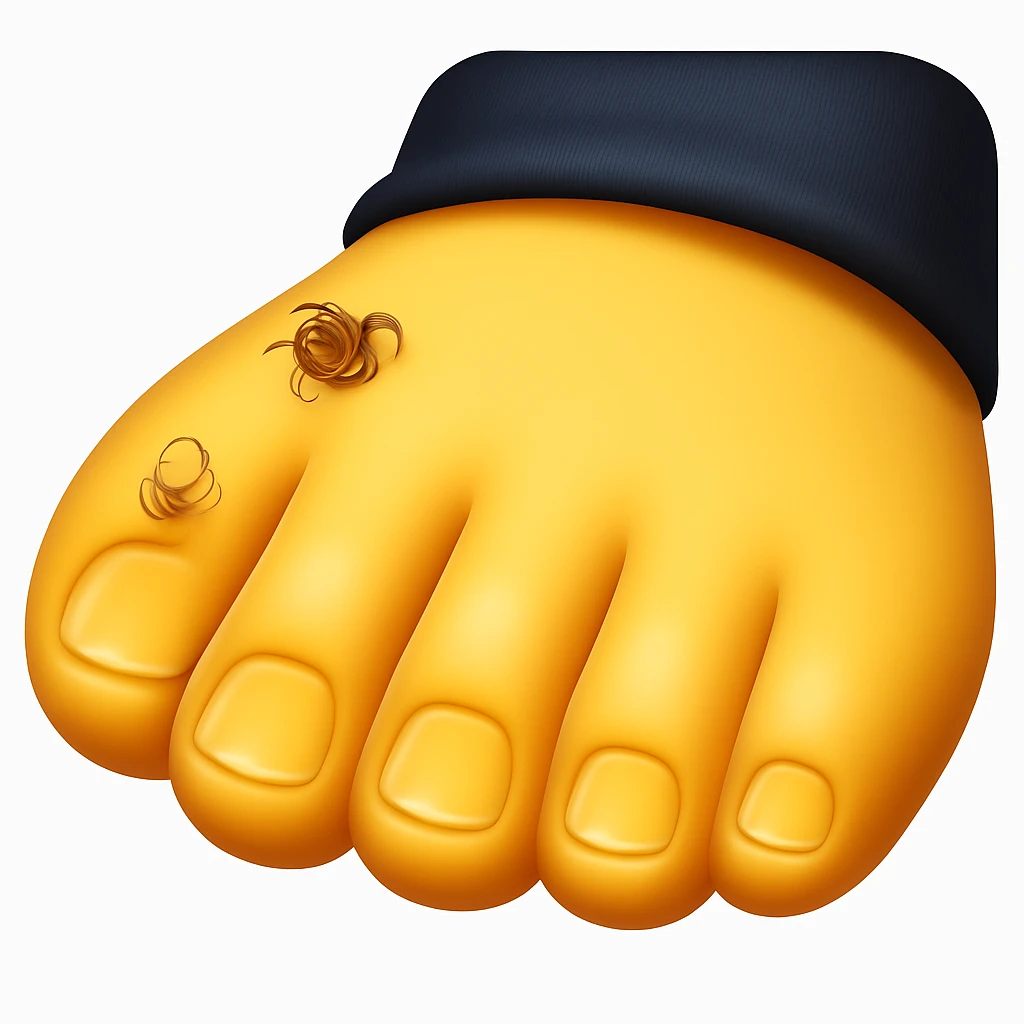 Make a foot emoji exactly like the reference image, in iOS emoji style. Same shape, color, and details, smooth and shiny. emoji