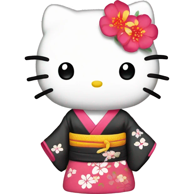 Hello kitty with kimono emoji