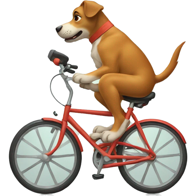 Dog riding bicycle emoji