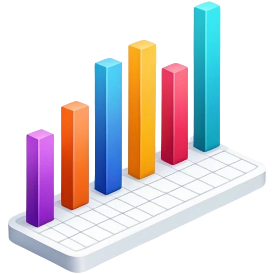 colorful bar graph with ascending data emoji