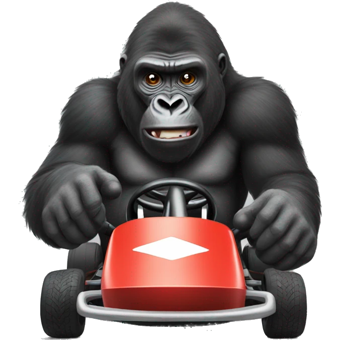 Gorilla in go kart emoji