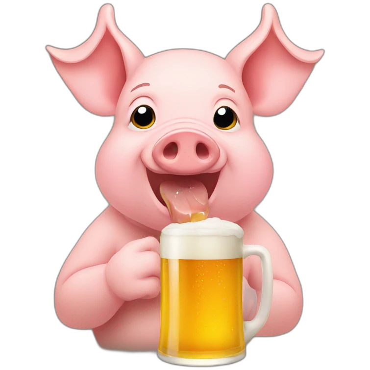 Pig drinking beer  emoji