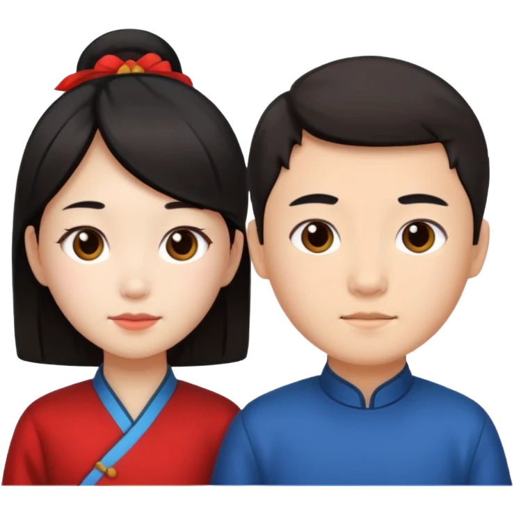 Chinese girl and chinese boy emoji