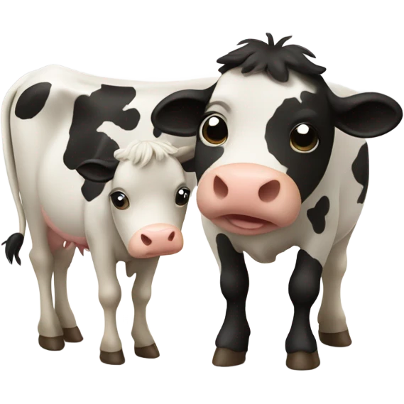 Cow hugging another cow emoji
