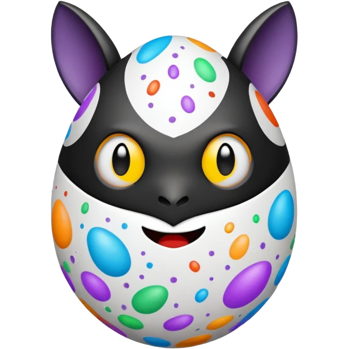 easter egg with bat emoji