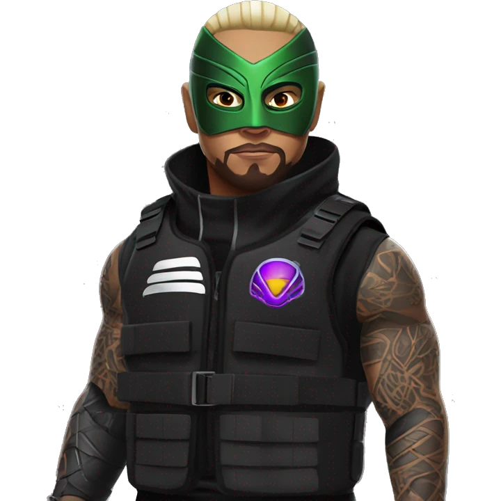 Dominik Mysterio wearing a black tactical vest  emoji