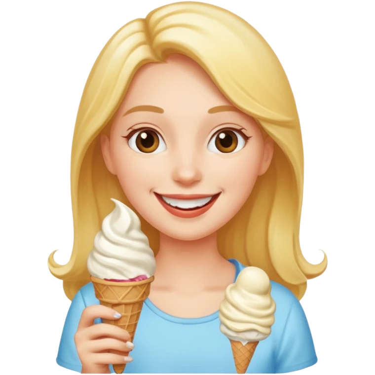 woman eats ice cream  emoji