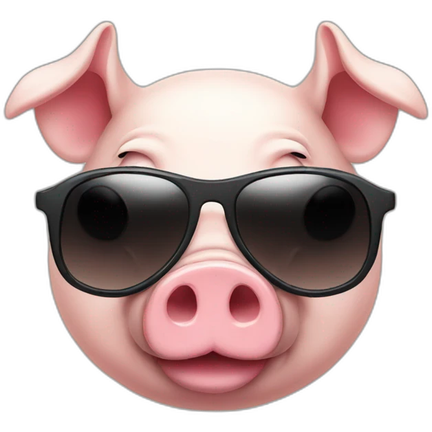 Fat Pig with sunglasses emoji