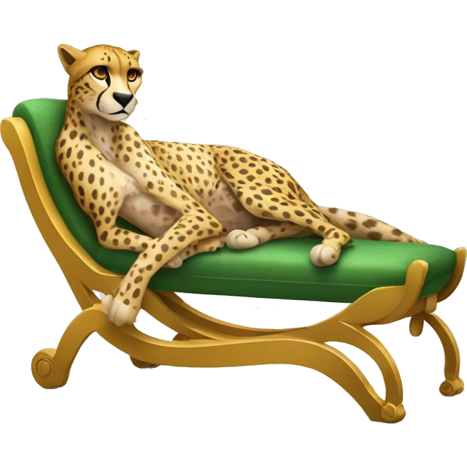 Humanoid cheetah chilling on a chaise longue emoji