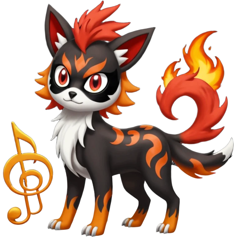 Darkrai-Litten-Torracat-Houndoom-Meloetta-Fakémon-creature-hybrid-fusion, full body emoji