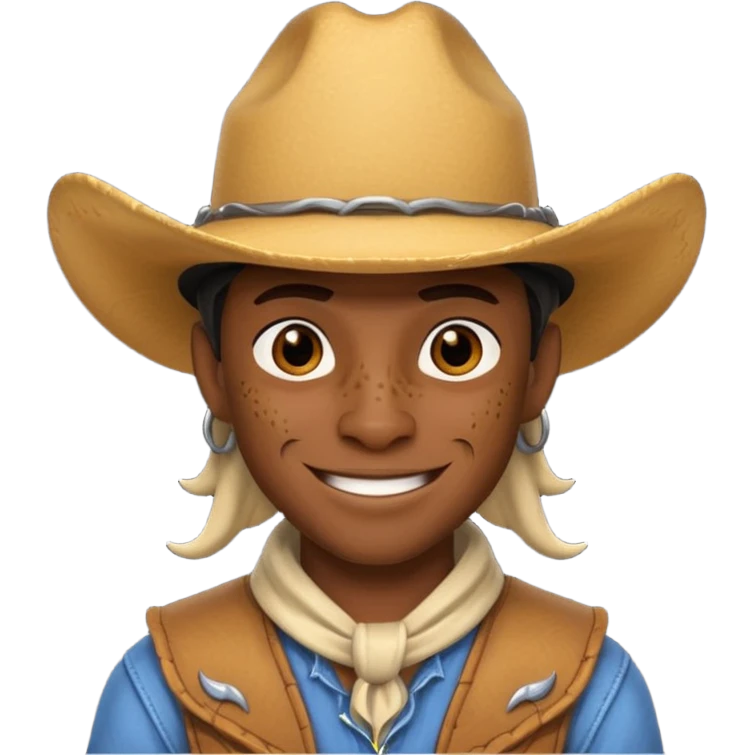 i want a dragonborn black with cowboy hat and smirk smile emoji