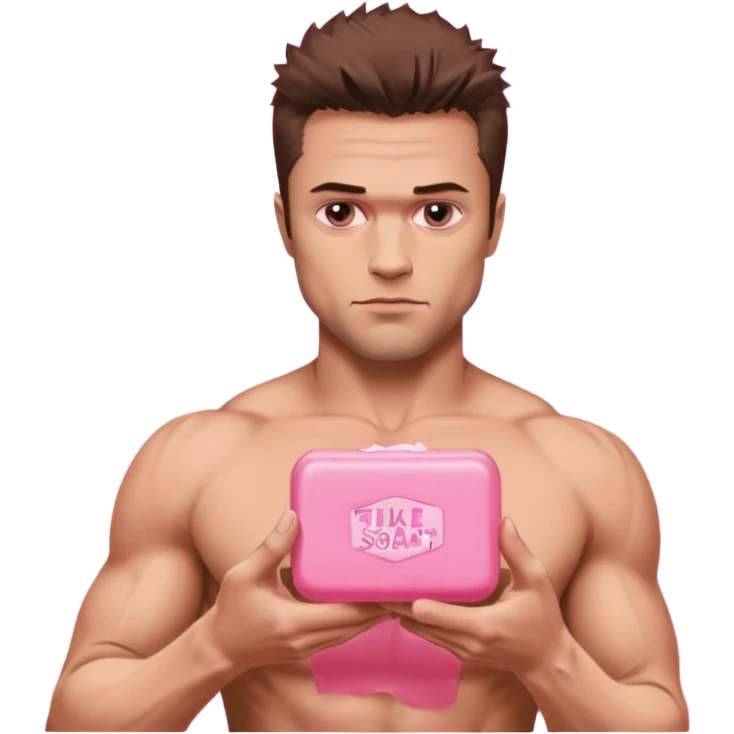Tyler Durden, holding pink soap like the fight club poster emoji
