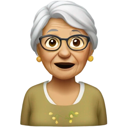 Grandma with straw in nose emoji