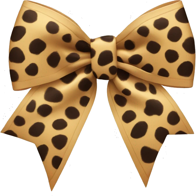 Cheetah print Christmas bow emoji
