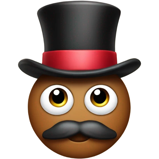 Poop wearing a top hat emoji