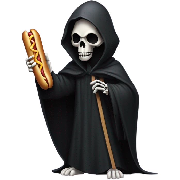 grim reaper holding a hotdog  emoji