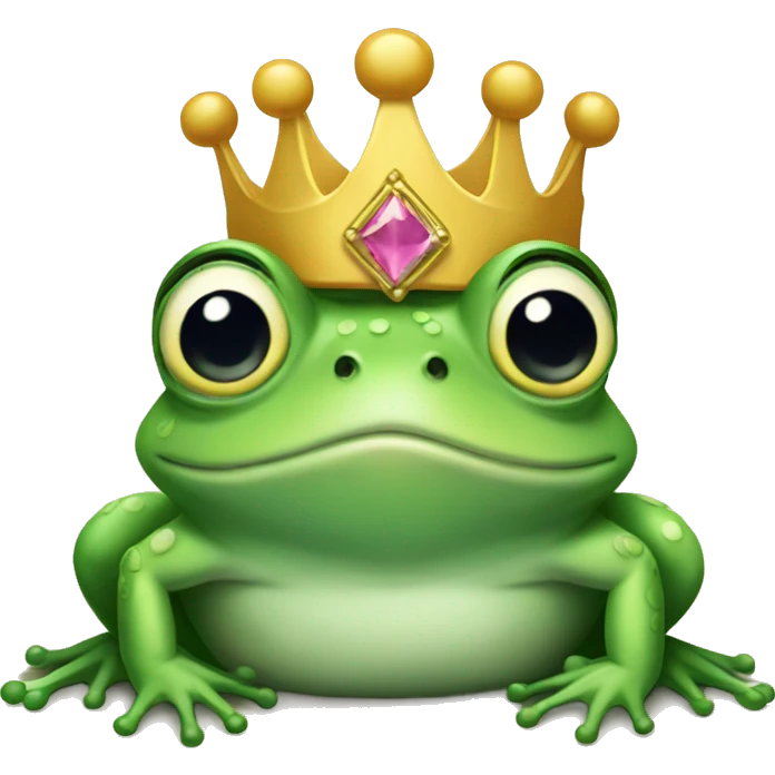 Frog wearing a princess crown  emoji