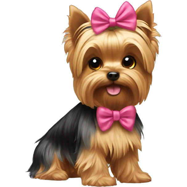 Yorkie with a bow emoji