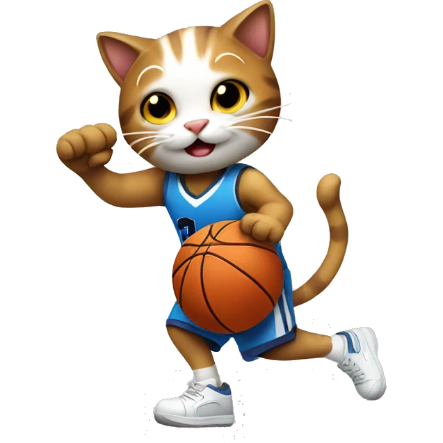Cat playing basketball emoji