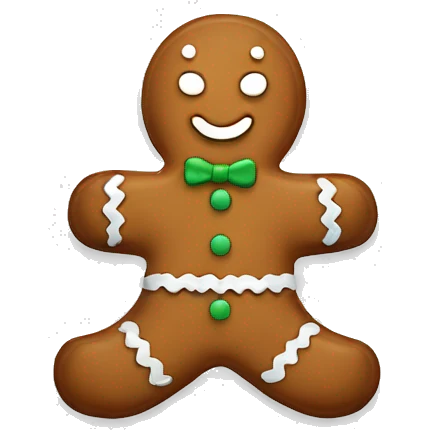 White and brown gingerbread man emoji