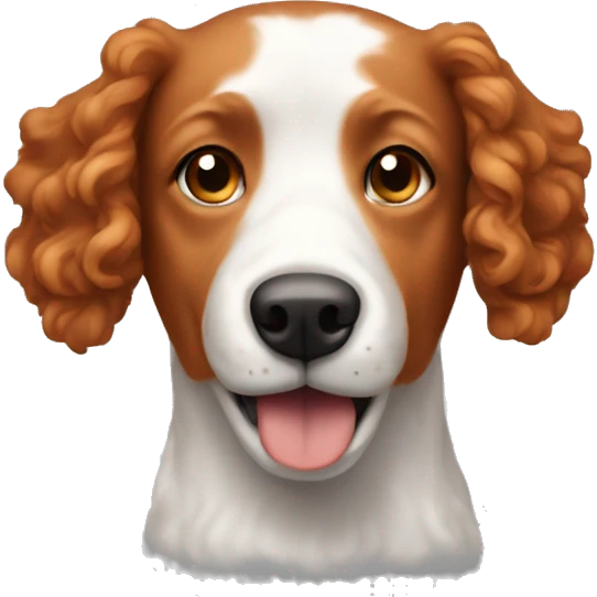 Light red dog with curly hair on ears and a white snout emoji