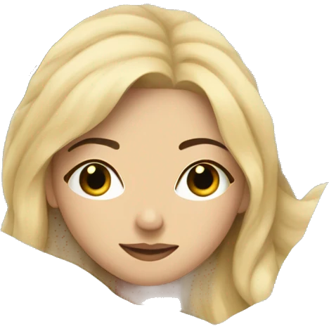 pastel blue blonde girl covered in blankets and lying on a pillow emoji