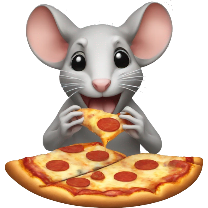 Rat eating a pizza emoji