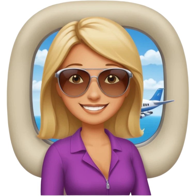 woman using travel pillow in plane emoji