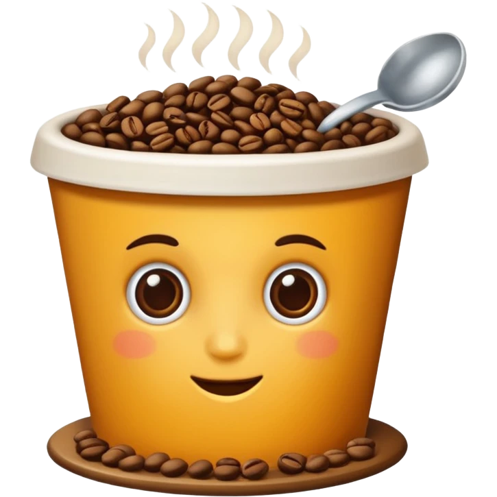 puntero formado por un grano de cafe emoji