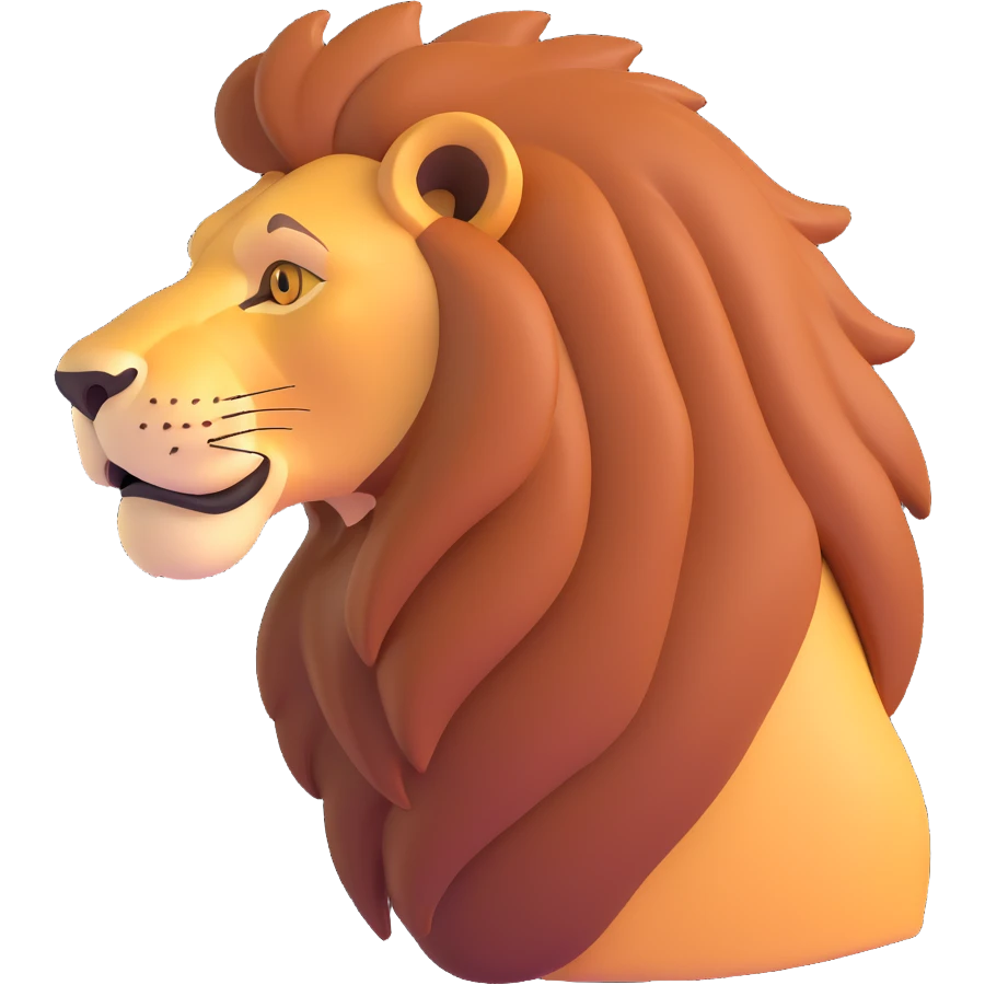 FULL BODY panthera leo male style wild, full flat cute side profile design in 3d soft l centered composition cartoon style128x128 pixels

 emoji