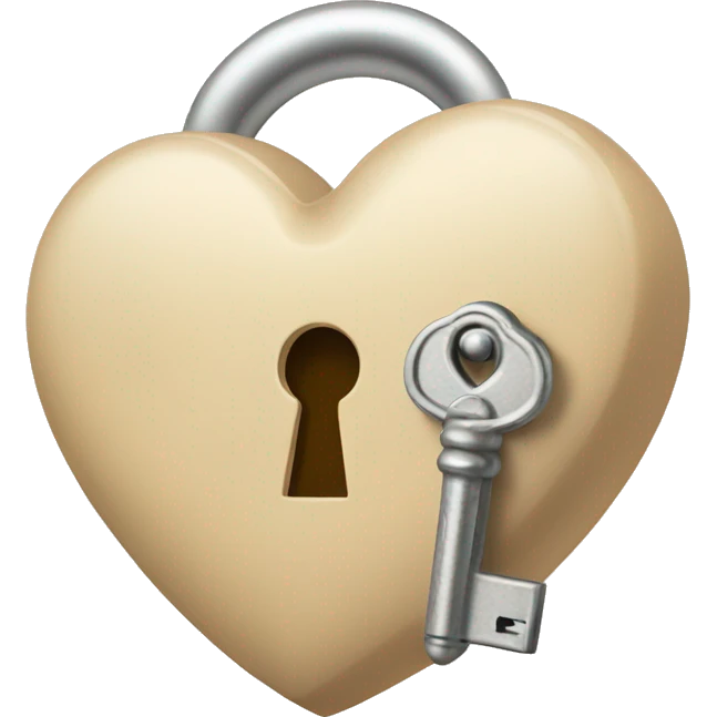 beige heart-shaped lock and key emoji