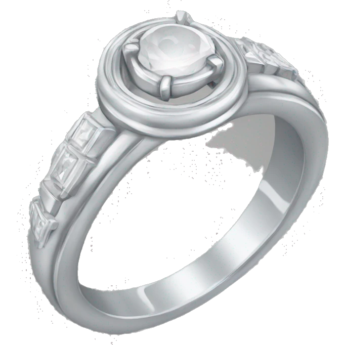 Silver halo wedding ring emoji
