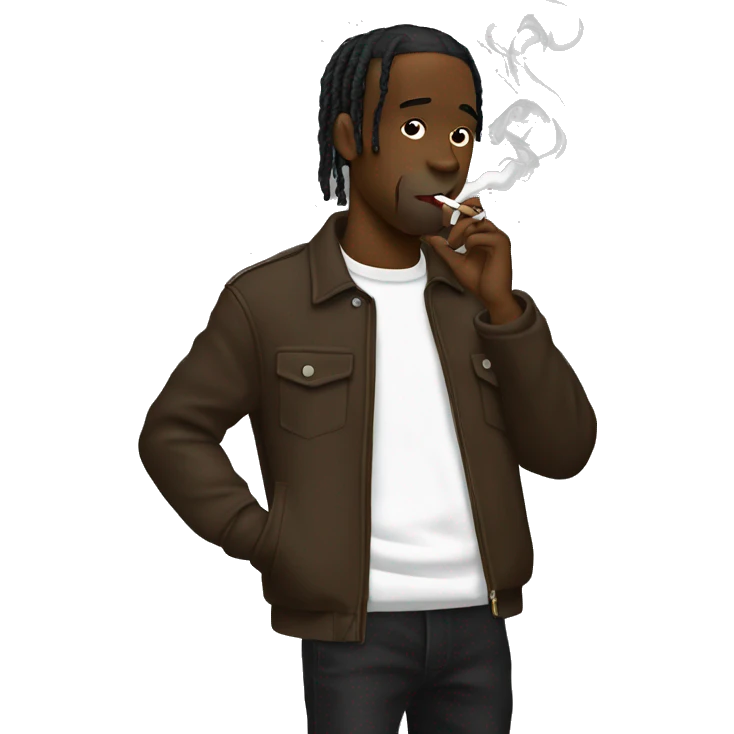Travis Scott smoking cigaret emoji