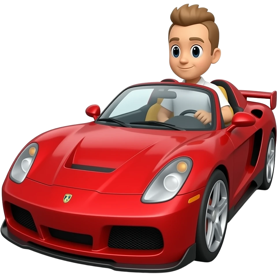 Claude code icon DRIVING a red sports car emoji