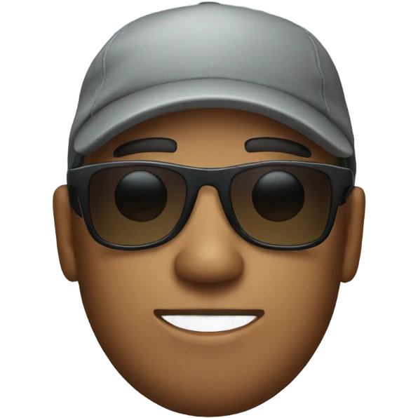 guy with sunglasses and a sideways cap emoji