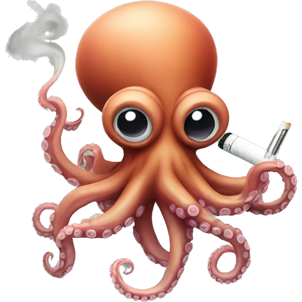 octopus smoking a cigarette emoji