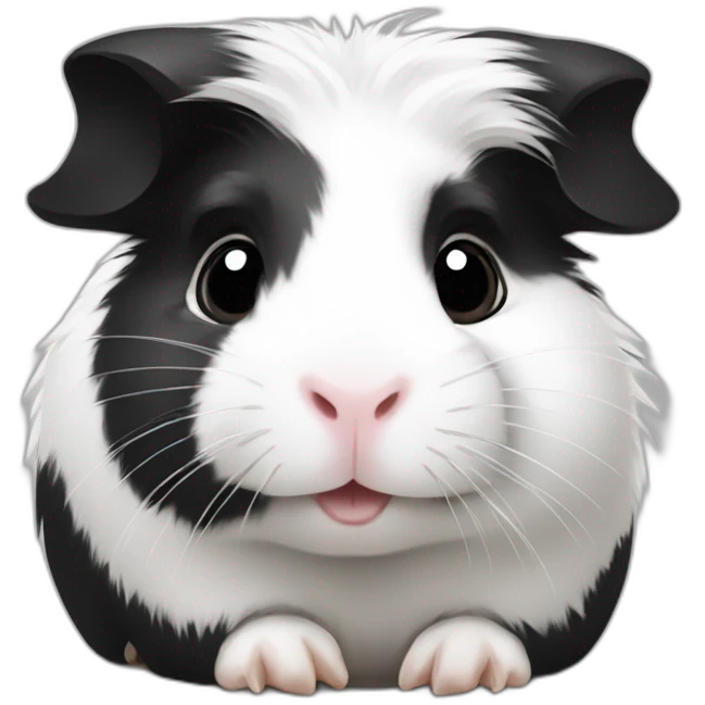 black white cute guinea pig emoji