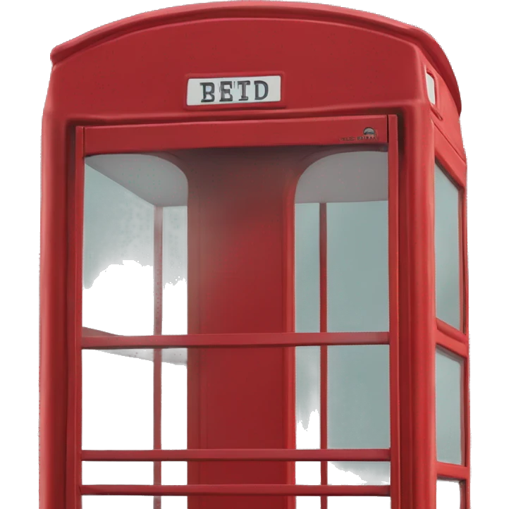 old vintage red phone booth emoji
