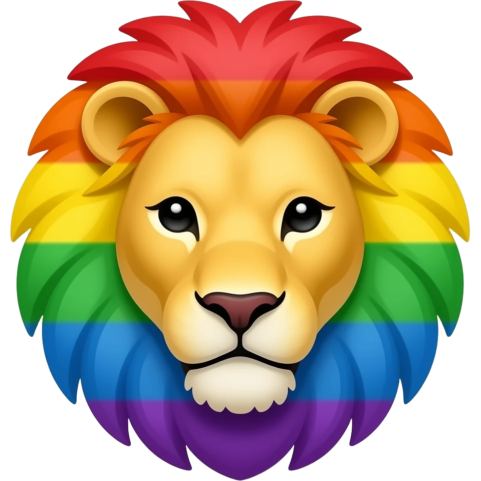 cara de un leon tornasol emoji