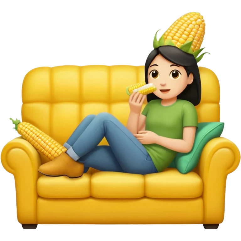 Corn on the cob on the couch emoji