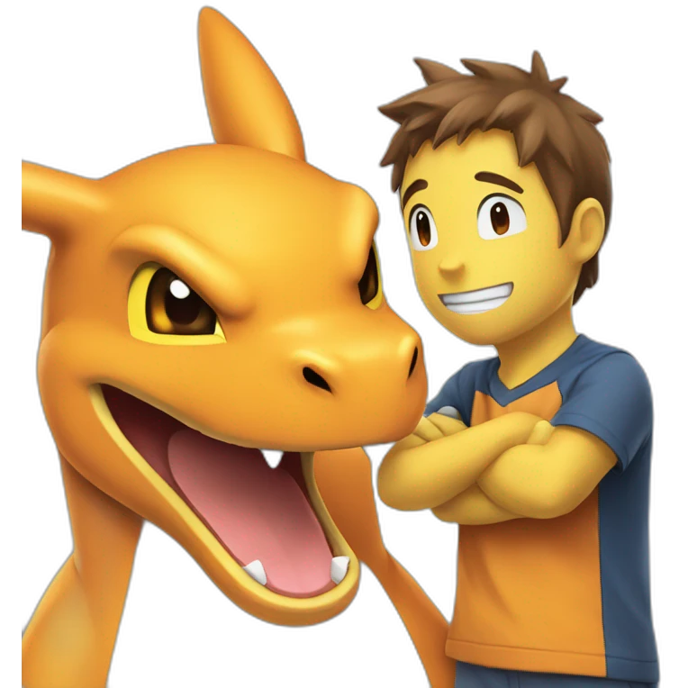 charizard with pikachu emoji
