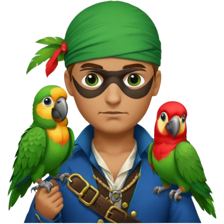 pirate and parrot emoji