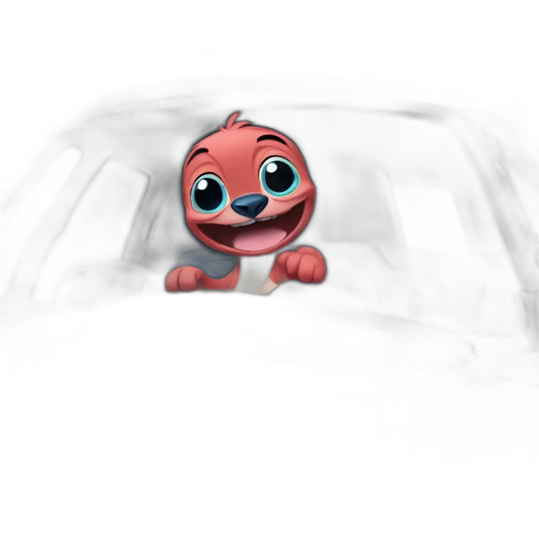 "Stitch, in the car emoji