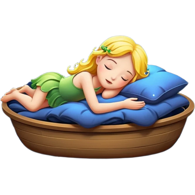 fairy character floating asleep with fireflies as night lights emoji