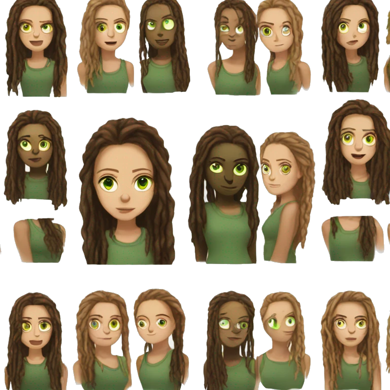 Effy Stonem, portrait, caramel dread-locks, green eyes  emoji