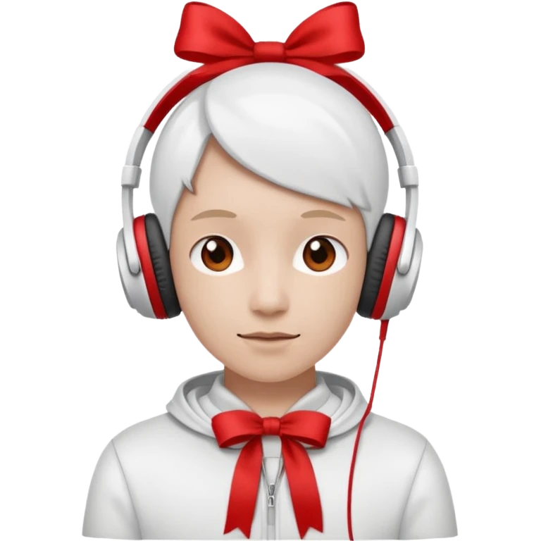 Beyaz kulaklık Kurdeleli  emoji