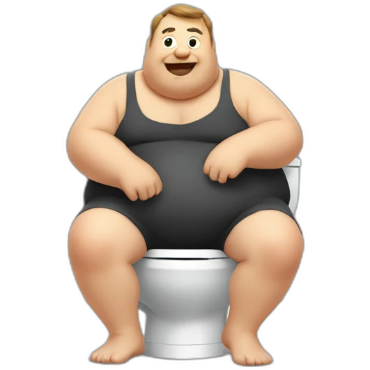 fat man sit on toilet emoji