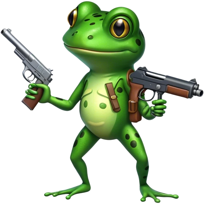 Frog shooting gun emoji
